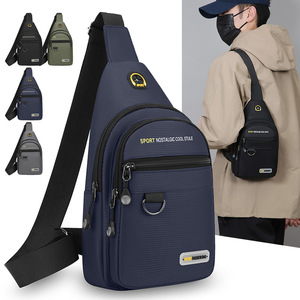 Men's Chest Bag Oxford Cloth Waterproof Crossbody Bag For Outdoor Travel Commuting Sports Army Green - Product Image 4