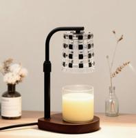 Lampe chauffe-cire électrique sans fumée style mosaïque en verre avec minuterie et variateur de luminosité réglable