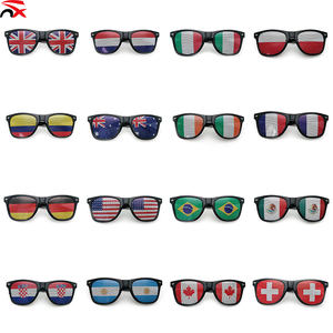 Lunettes personnalisées avec drapeau national, accessoires de fête pour les fans de la Coupe du Monde de football, impression de logo, cadre multicolore, promotion de haute qualité - Product Image 1