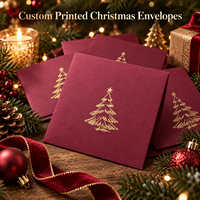 Cartes de Noël personnalisées imprimées avec gaufrage UV sélectif et estampage à chaud doré pour des vœux de fêtes haut de gamme
