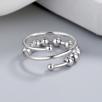 NYY Bague rotative plaquée or 18 carats avec perle coulissante, bijou anti-stress pour femme, vente chaude