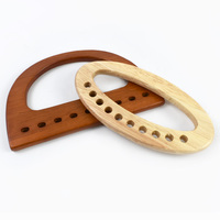 Deepeel XP221 poignées de sac artisanal en bois bricolage différentes formes tailles marron bois naturel pour sac à main fourre-tout accessoires poignées de sac