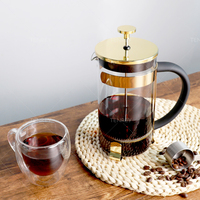 Cafetière à piston en verre Tenrey 350 ml 1000 ml, filtration à 3 couches, verre borosilicate résistant à la chaleur, pot à café et à thé