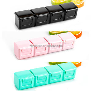 Fabriek Custom Mini Draagbare 4 Compartimenten Dikke Effen Kleur Pil Vitamine Box Organizer Vochtbestendige Geneeskunde Opbergdoos - Product Image 2