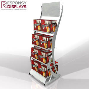 Présentoir de sol en métal de vente chaude pour bière vodka vin polyvalent et élégant - Product Image 1