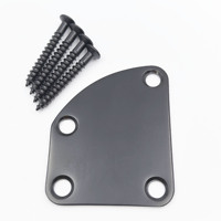 Plaque de cou de guitare chromée à 4 trous, couvercle de tige de réglage incurvée avec vis pour remplacement de guitare basse électrique
