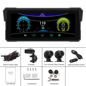Podofo จอภาพมอเตอร์ไซค์ขนาด 8.1 นิ้ว รองรับ WFI แบบพกพา ไร้สาย Carplay กล้องหลัง + กล้องหน้า ตรวจจับแรงกด ระบบกันน้ำ IP68 อุปกรณ์อิเล็กทรอนิกส์สำหรับรถยนต์ - Product Image 6