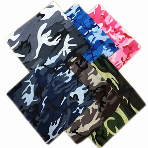 Pañuelo de camuflaje Hip Hop de algodón cuadrado Unisex al por mayor pañuelo de diseño personalizado Impresión digital 54*54cm Bandana Hip Hop - Product Image 1