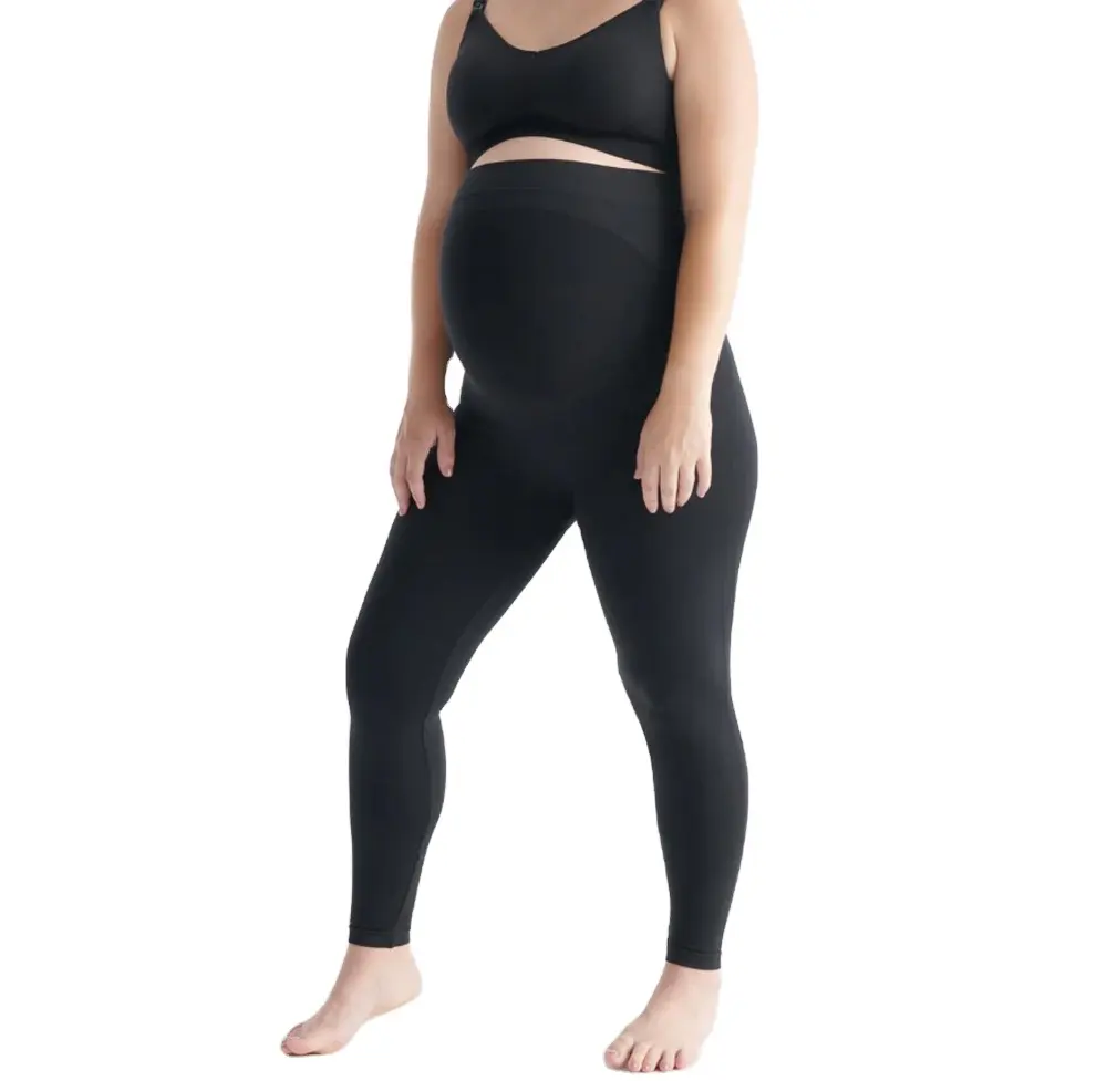 I migliori leggings a compressione comodi all'ingrosso e i collant di supporto per la pancia di maternità neri senza cuciture super elastici per la gravidanza