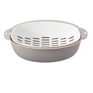 Promotional wholesale household cheap pp plastic vegetable kitchen fruit drain basket oval basket