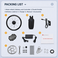 Kit de conversion de vélo électrique DIY avec batterie intégrée dans le sac avant 250W 350W pour vélos de ville, de montagne et hybrides existants