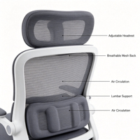 Meubles de bureau au design luxueux, chaise de bureau pivotante, chaise en maille respirante, chaise de bureau ergonomique pivotante avec appui-tête