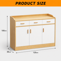 Organisateur de rangement multifonctionnel en contreplaqué MDF, buffet de cuisine, armoire latérale pour salon, vitrine