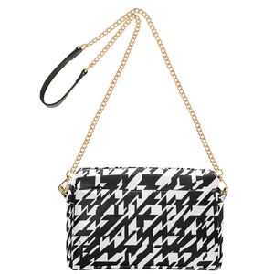 Custom Houndstooth <b>Leather</b> Crossbody Bag for Women Small <b>Purse</b> with Chain Strap Wholesale Shoulder Bag for Work Shopping - Product Image 2