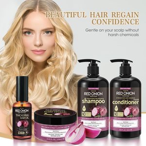 Occa nhãn hiệu riêng Sulfate-Miễn phí anit-rụng tóc tăng cường màu Đỏ hành tây mọc lại tóc tăng trưởng dầu gội đầu và điều thiết lập - Product Image 5
