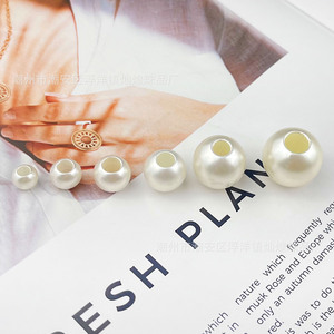<b>Large</b> Aperture Imitation Pearl <b>Beads</b> 8-20mm Round Acrylic Loose <b>Beads</b> For DIY Jewelry Bag Clothing Accessories - Product Image 4