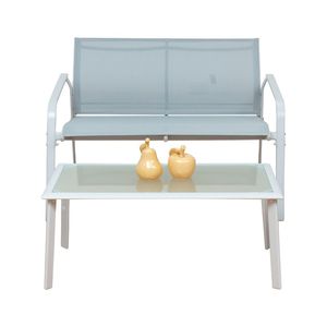4Piece All Weather Outdoor Textile <strong>Loveseat</strong> &amp; Coffee Table Patio Conversation Set with Steel Frame <strong>for</strong> Home <strong>Garden</strong> Hotels Villas - Product Image 5