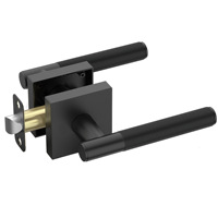 Serrure de porte de salle de bain moderne à contrôle tactile sans clé, poignée à motif de rouleau ambidextre, ensemble de serrures tubulaires carrées dorées