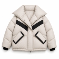 Veste matelassée pour femme, col large surdimensionné, chaude pour l'hiver, pliable, isolée, rembourrée, coupe classique, respirante, nylon/cachemire