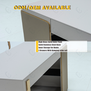 Mesa de oficina moderna y sencilla, escritorio pequeño, mesa de madera - Product Image 4