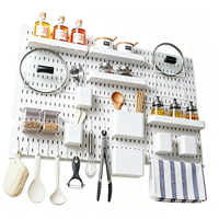 Plastic Muurbevestiging Pegboard Plank Voor Gereedschapsorganisatie Gatvrije Installatie Voor Keukengebruik