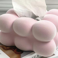 Boîte à mouchoirs en céramique rose en forme de guimauve, porte-boîte à mouchoirs pour serviettes en papier, décoration de table de salle de bain, salon
