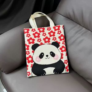 Nouveau <span class=keywords><strong>sac</strong></span> fourre-tout léger et spacieux en tricot avec motif panda mignon, <span class=keywords><strong>à</strong></span> fermeture ouverte, <span class=keywords><strong>sac</strong></span> <span class=keywords><strong>à</strong></span> <span class=keywords><strong>main</strong></span> polyvalent et tendance pour un usage quotidien - Product Image 5