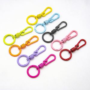 Llavero con cierre de muelle colorido, diseño creativo personalizado de aleación pintada, accesorio hecho a mano DIY para bolso de muñeca, estilo casual - Product Image 1