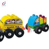 Jouet de construction en blocs de particules pour enfants, mini voiture de dessin animé mignonne, assemblage pour garçon, blocs de construction éducatifs DIY, briques de voiture