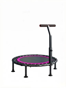 Mini <span class=keywords><strong>trampoline</strong></span> pliable, durable, écologique, pour enfants et adultes, avec main courante réglable, bandes élastiques silencieuses, pieds à ventouses, capacité de charge de <span class=keywords><strong>300</strong></span> lb - Product Image 1