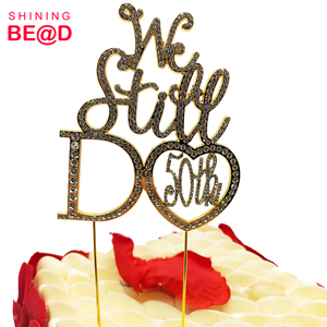 Nous faisons toujours strass gâteau Topper pour 10e 20e 25e 30e 40e <span class=keywords><strong>50e</strong></span> 60e <span class=keywords><strong>anniversaire</strong></span> vœu renouvellement Table <span class=keywords><strong>de</strong></span> <span class=keywords><strong>mariage</strong></span> pièce maîtresse cadeau - Product Image 3