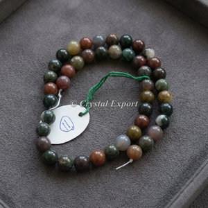 Round Stone Beads Strand for <b>Bracelet</b> Making Fancy Jasper Healing Gemstone From Gujarat Crystalexport.com - Product Image 3