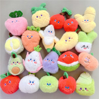 OEM ODM Mini pendentif en fourrure de vison mignon en forme de fruit, porte-clés en peluche, jouet en peluche créatif, peluches personnalisées en forme de légumes pour la promotion
