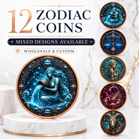 Pièce de collection en cuivre fin 999 de 5 oz, pièce de monnaie artistique du zodiaque, finition peinte en couleur UV en relief 3D