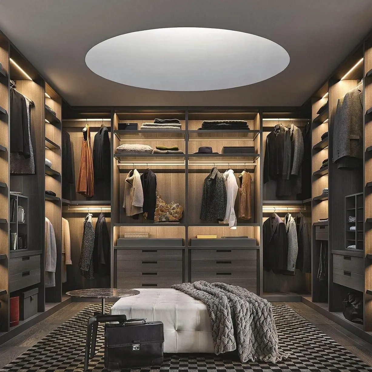 Fashion modern luxury custom size contemporary european style walk in wooden bedroom wardrobe closet