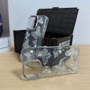 <span class=keywords><strong>Coque</strong></span> de téléphone anti-chute anti-jaunissement à motif de papillon époxy 3D en gros d'usine pour Samsung A10E/A06/A03S/S25FE/M56/A07/F17/F06 - Product Image 3