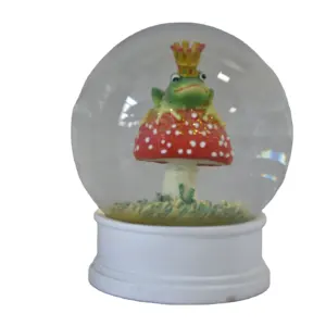 Figurita de resina para decoración de jardín, Bola de agua interior, Rana, príncipe, nieve, globo