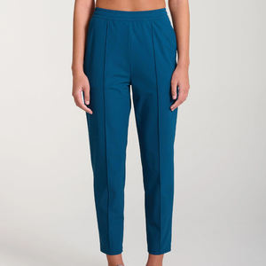 Nouveautés Été Pantalon droit classique en toile à taille élastique, infroissable, confortable, respirant, avec poche latérale, noir - Product Image 1