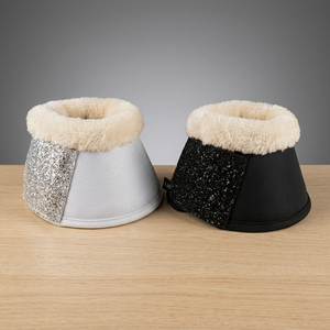 Nuevas Botas de Tendón para Caballo GLITTER con Forro de Cuero y Piel Sintética en Plata y Negro, Empaque con Logotipo Personalizado - Product Image 1