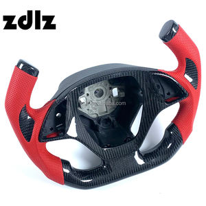 Volant personnalisé en cuir perforé <span class=keywords><strong>rouge</strong></span> et fibre de carbone pour <span class=keywords><strong>Corvette</strong></span> C7 2014 2015 2016 2017 2018 2019 2020 <span class=keywords><strong>2021</strong></span> - Product Image 2