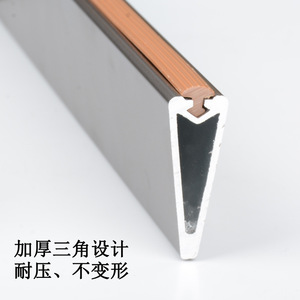 Aluminum Alloy Wardrobe Clothes Rail With Anti Slip <b>Rubber</b> <b>Strip</b> Wall Mounted Clothing Organizer 8522 - Product Image 2