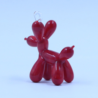 Sculpture de chien ballon en verre soufflé artisanal de Murano, ornement animalier décoratif à suspendre