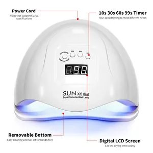 เครื่องอบเล็บยูวีมืออาชีพ 120 วัตต์ สำหรับเจลขัดเงา อบเล็บมือแบบแคปซูล พร้อมหลอดไฟ LED - Product Image 3