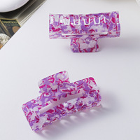 Barrettes à cheveux carrées creuses en PVC de style vintage violet-rose inspirées d'Instagram, accessoires pour cheveux girly en gros