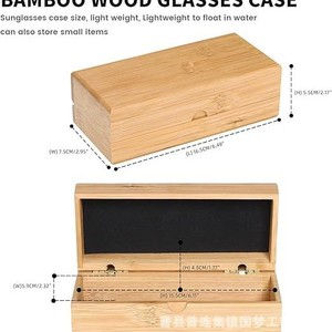 Bamboo Wooden Eyeglass <b>Case</b> 16.5X7.5X5.5Cm Flip Top Rectangular Packaging Box <b>For</b> Sunglasses And <b>Glasses</b> - Product Image 2