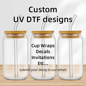 Producción completada Uv Dtf Wraps 16 oz Día de San Valentín dibujos animados 3D Uv Dtf transferencia <span class=keywords><strong>vinilo</strong></span> taza envoltura impermeable pegatina para vidrio - Product Image 4