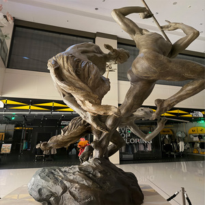 Escultura <span class=keywords><strong>de</strong></span> fundición chapada en bronce <span class=keywords><strong>de</strong></span> artistas <span class=keywords><strong>de</strong></span> circo con posturas artísticas tensas, figurita 3D para coleccionables <span class=keywords><strong>de</strong></span> arte - Product Image 5