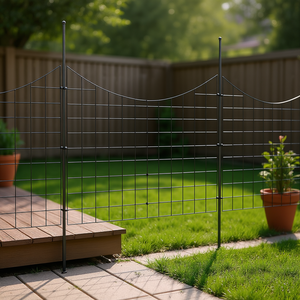 Clôture décorative de jardin souterraine 36,6 po H x 29,5 po L, barrière de sécurité extérieure en métal pour patio, lot de 5 - Product Image 2