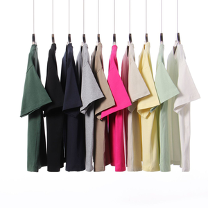 Camiseta de algodón de 250 g de estilo americano para hombre, de corte holgado y hombros caídos, cuello redondo, para adolescentes, venta al por mayor - Product Image 2