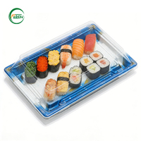 Barquettes à sushi jetables en PET avec couvercles transparents – Contenants alimentaires durables pour sushis à emporter et présentation d'aliments frais